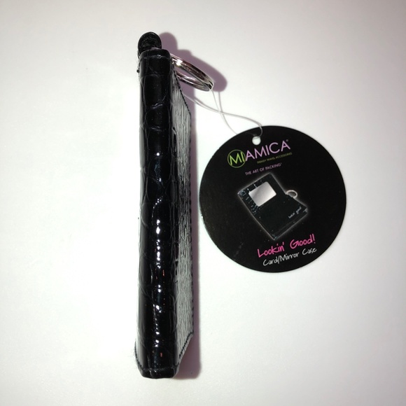 🎉2xHP🎉 MIAMICA Lookin' Good Card, Mirror Keychain Case Wallet Patent Croc NWT - Picture 5 of 8